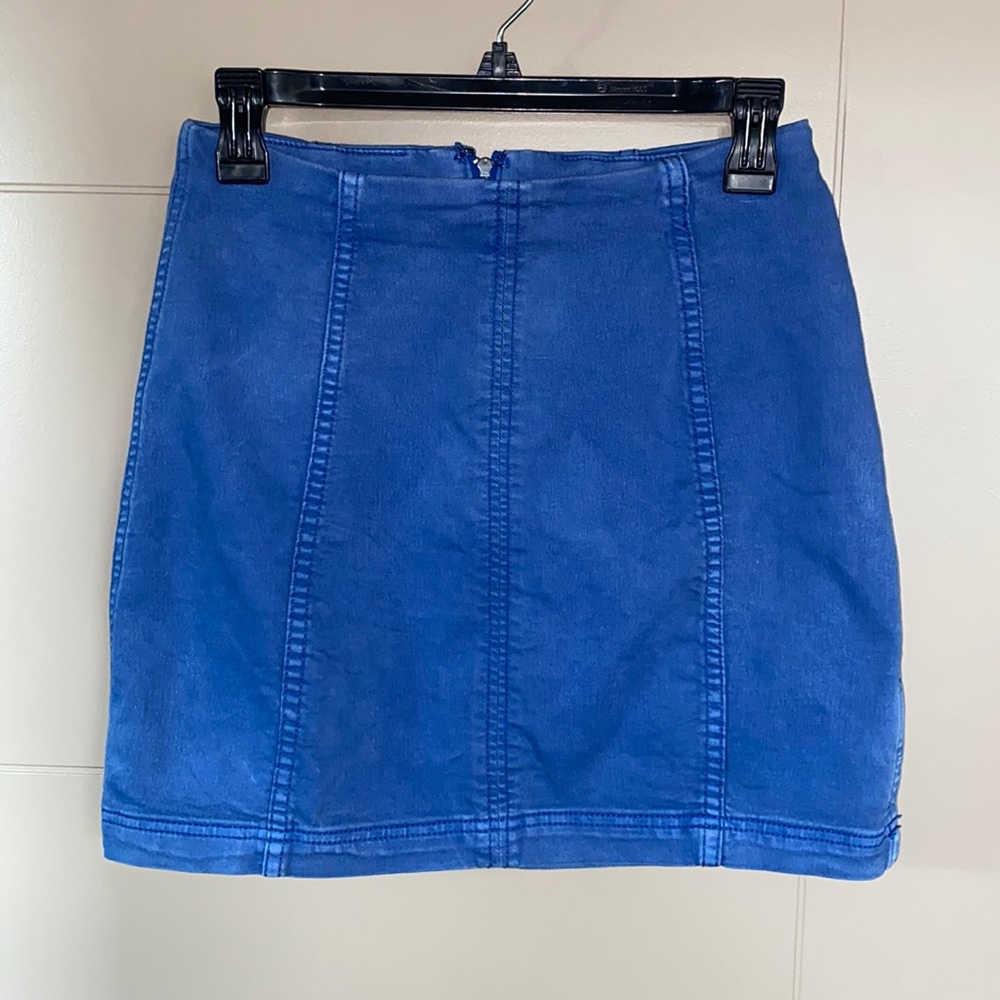 Free People Zip Up Blue Skirt, Size 6